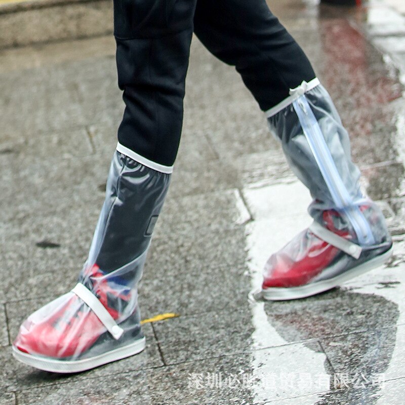 Motocykel ridning regntæt vandtæt cykel skridsikker skoovertræk bærbar støvle oversko udendørs rejsetøj: Sølv / 7