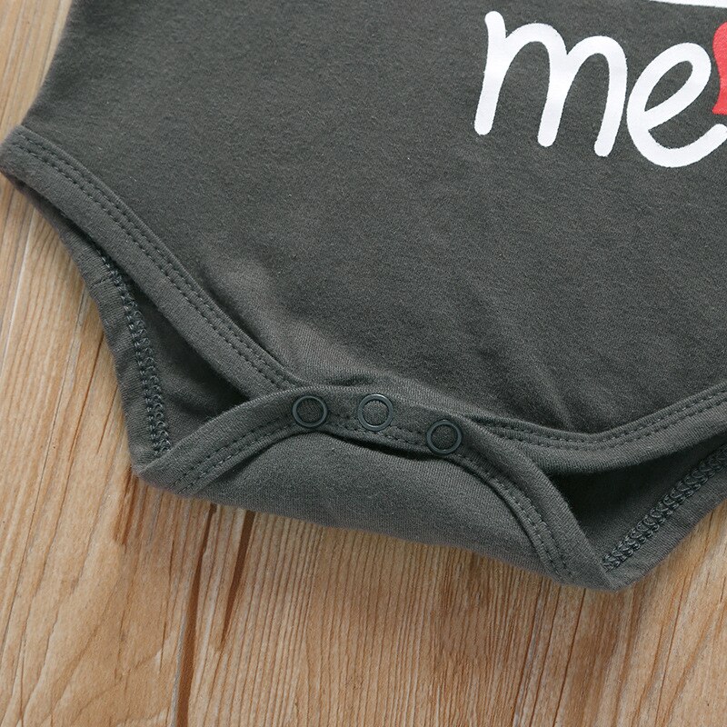 0-18M Summer Toddler Baby Boy Girl Romper Print Letter Dad +Mom Outfit Costume Romper Cotton Clothing