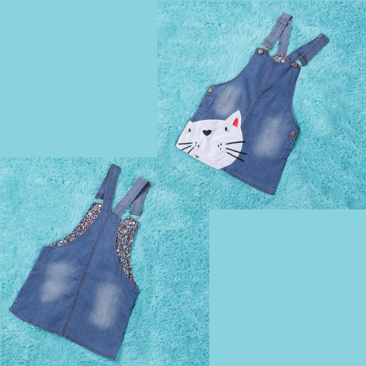 2-7Y Toddler kid Baby Girls Strap Sleeveless Cute Cate Denim Jeans Overalls Baby Clothes Outifts Summer Child Overalls Clothing