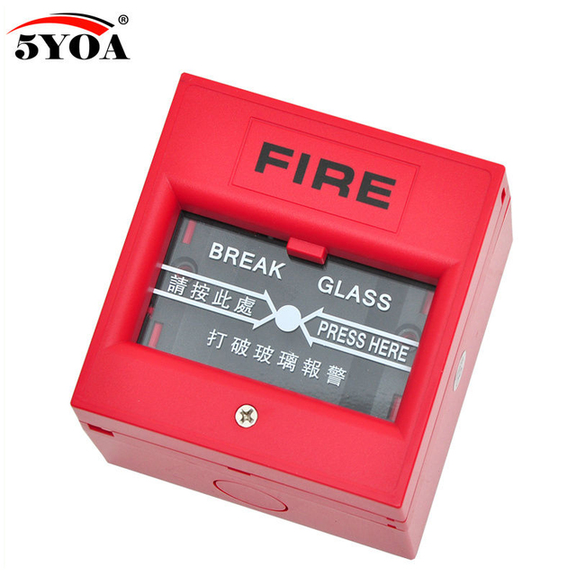 5YOA Emergency Door Release Fire Alarm swtich Break Glass Exit Release Switch Glass Break Alarm Button: Red