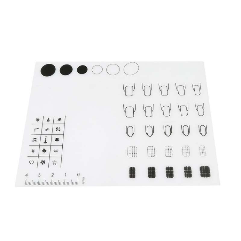 Opvouwbare mini siliconen nagelmat stempelmat nagel oefentool draagbare sjabloonmat opvouwbare nagelkunsttool