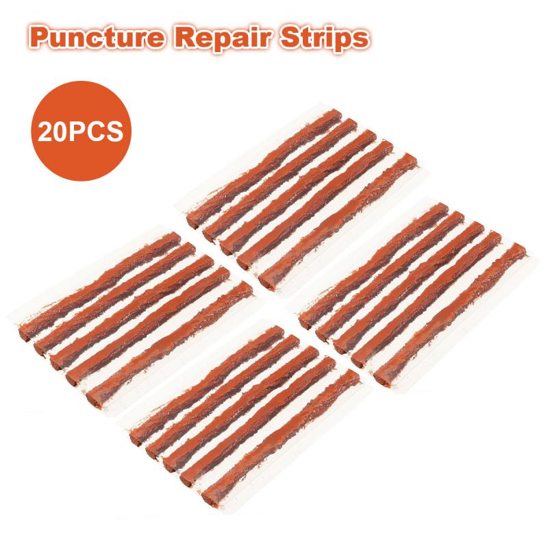 20 Pcs Quick Fix Tubeless Seal Tire Repair Tools Electrocar Tire Puncture Seal Repair Strip Plug Tyre Kit Car Repair Tool