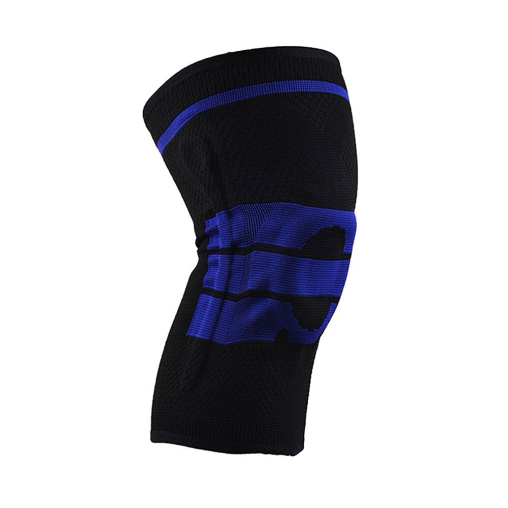 2Pcs Fitness Hardlopen Fietsen Knie Ondersteuning Braces Elastische Nylon Sport Knie Pad Sleeve (Versterkte Type, sized M, Bla