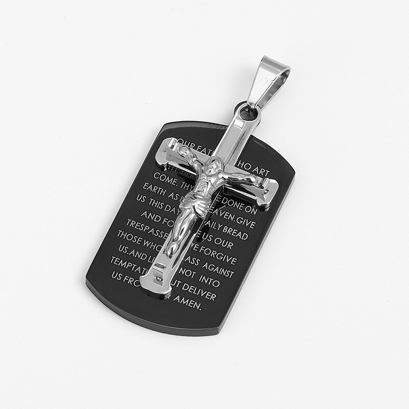 Rvs Jesus Cross Schrift Hanger Christendom Katholieke: Default Title