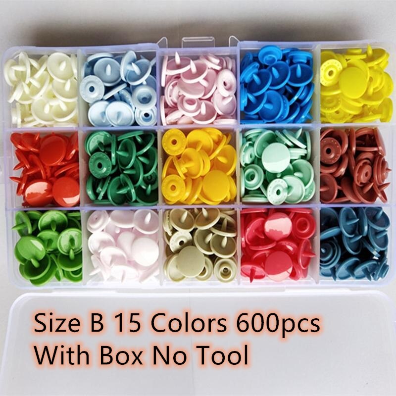 200-440 stücke Kunststoff Druckknopf mit Druckknöpfen Zangen Werkzeug Kit Organizer Container Druck Naht Druckknopf Druckknöpfen werkzeuge: Size B