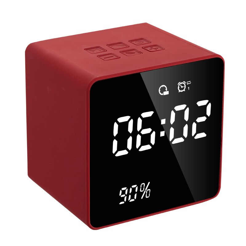 LED Screen Alarm Clock Radio Power Display Digital Clock Bluetooth Speakers RT99: red