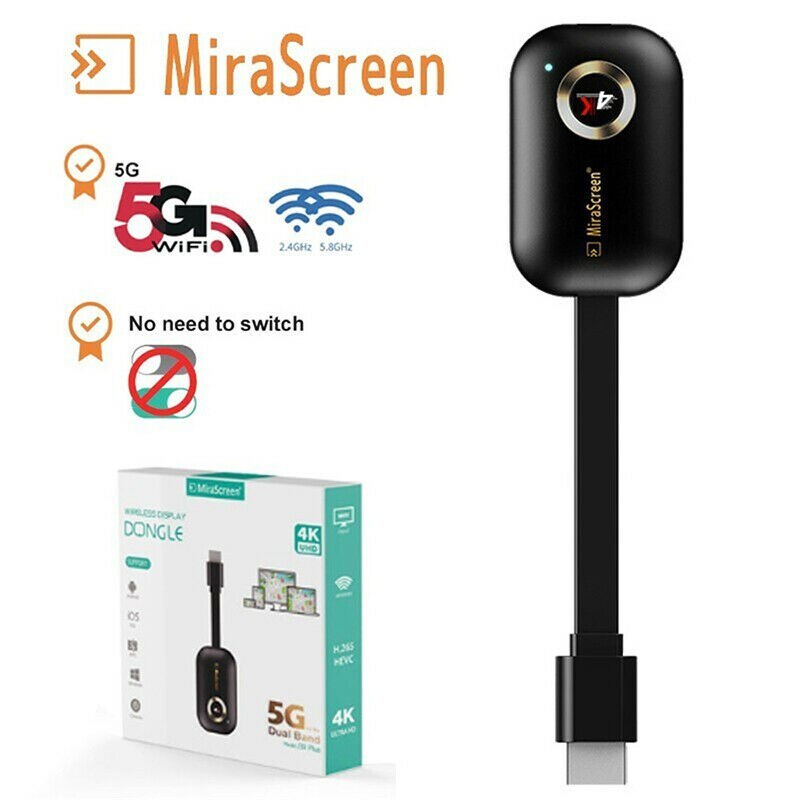 Mirascreen G9 Plus 2,4G/5G 4K kabellos HDMI H.265 Wifi Anzeige Dongle Spiegel Miracast luftspiel DLNA empfänger für Projektor