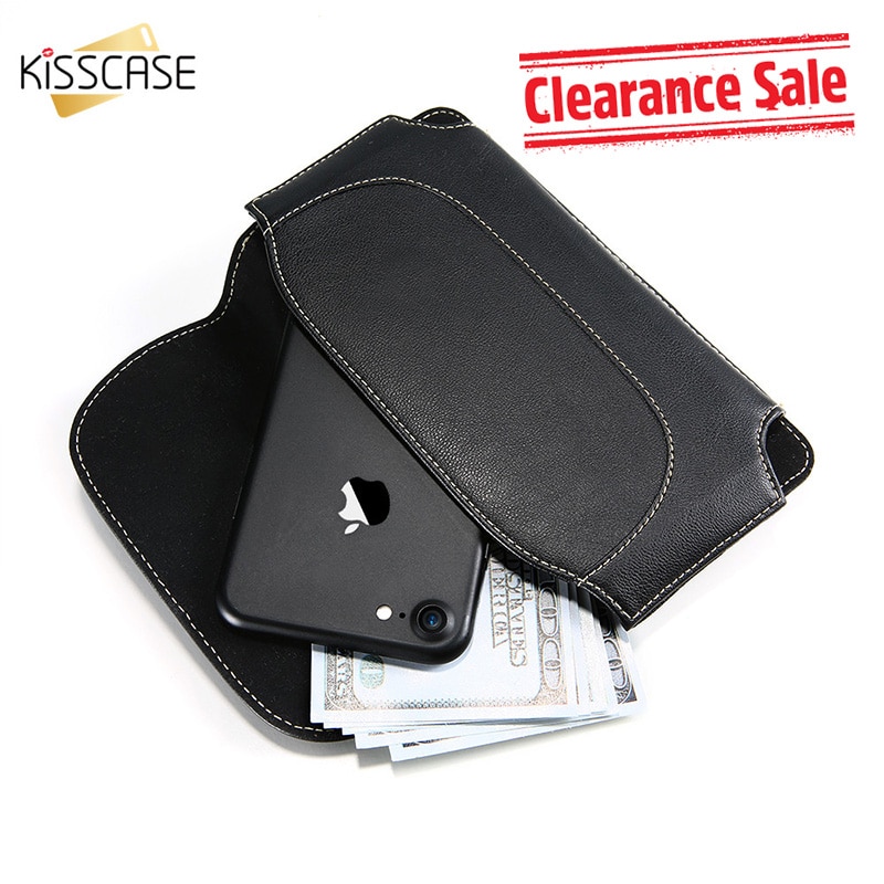Kisscase leren hoesje voor iphone  x 6 6 s 7 8 plus mobiele telefoonhoesje heuptasje voor iphone 6 6s 7 8 5 5s se portemonneehoesjes