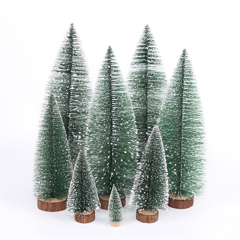 1Pcs Mini Kerstboom 8-40Cm Dennennaald Massaal Stained Witte Ceder Desktop Ornamenten Kerst Decoratie