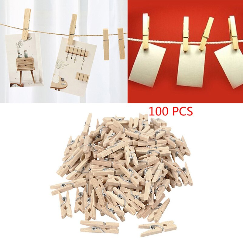 50/100 /150/200 Pcs Mini Wooden Clips for Photo Clips Photo Paper Peg Clothes Pin Craft Decoration Clips Size 25mm