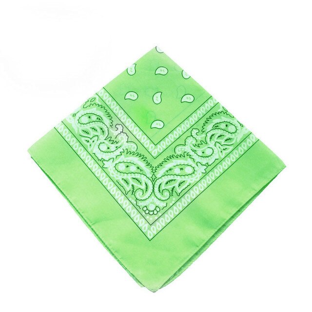 Women Cotton Bandana Scarf Square Female Bandanas 55cm*55cm Headwear Rock Girls Head Scarf Headbands Hair Accessories: Green