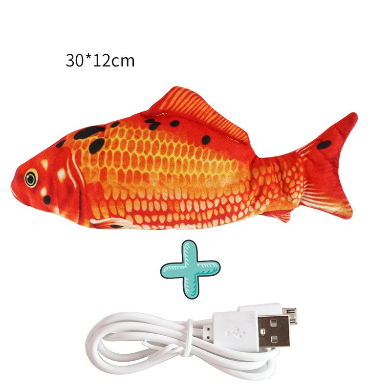 Jouet de chat électronique 3D poisson Simulation électrique jouets de poisson pour chats jouet de jeu pour animaux de compagnie fournitures de chat juguetes para gatos jouets pour animaux de compagnie: D 30cm