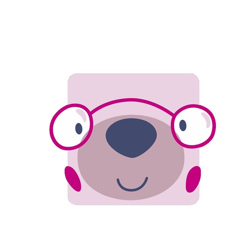 3Pc Carton Cute PVC Home Decor Switch Stickers Wall Decal Sticker Light Kawai Pink Mouse Animal Home Decal Murla Decoration: 1