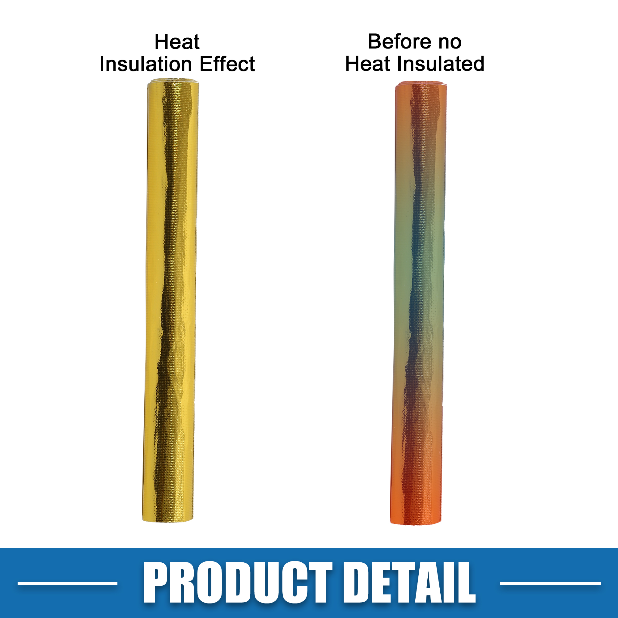 UXCELL Car Heat Shroud Aluminized Heat Shield Mat Thermal Barrier Cover Protection Fiberglass Gold Tone Gold 30x60cm 30x120cm