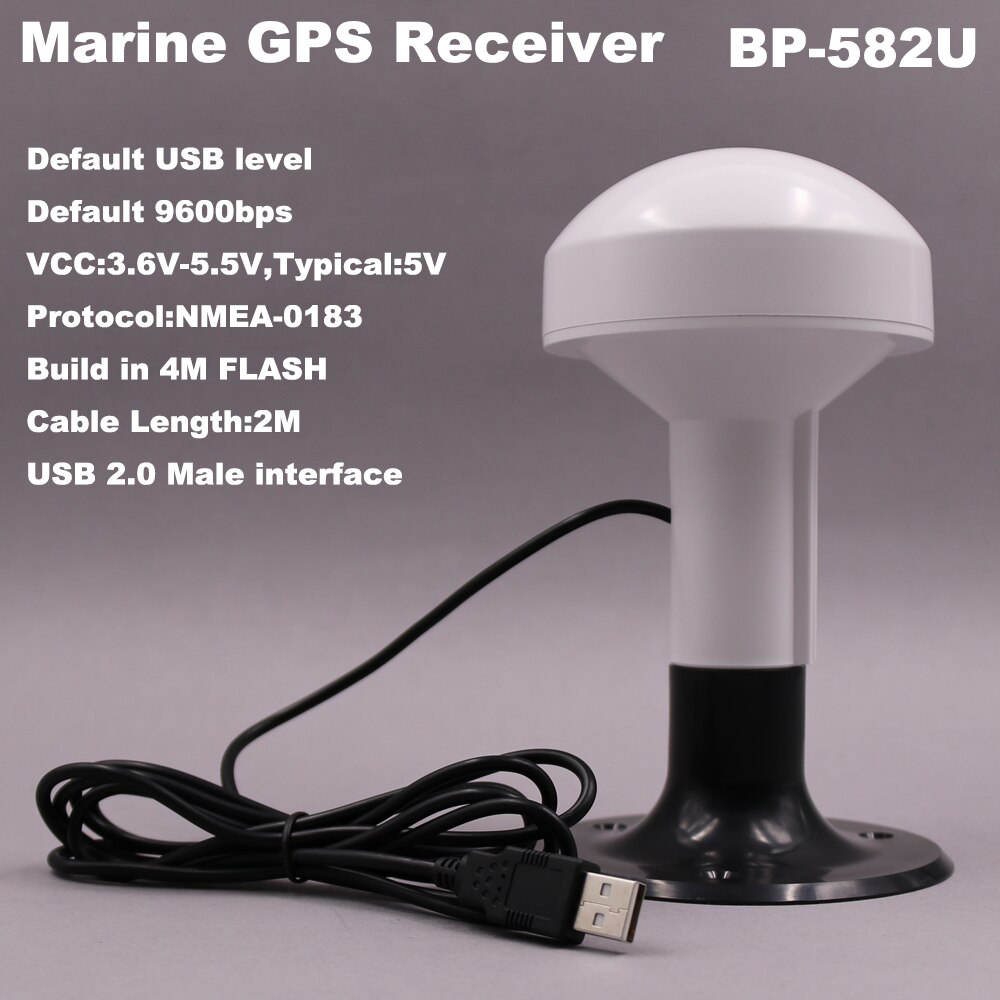 BEITIAN USB Marine GPS ontvanger, boot GNSS Ontvanger Antenne, 9600bps, 4M Flash, USB 2.0 connector w/plastic base, BP-582U