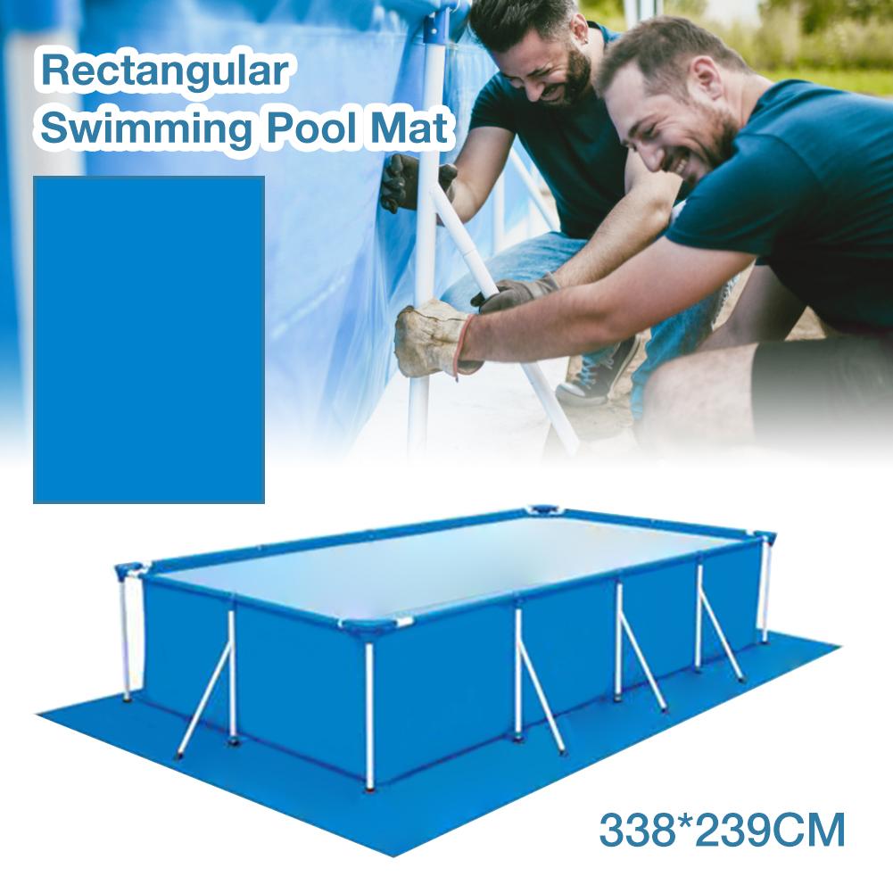 338*239cm swimmingpoolmåtte rektangulær foldbar polyester gulvtæppetæppe #cw