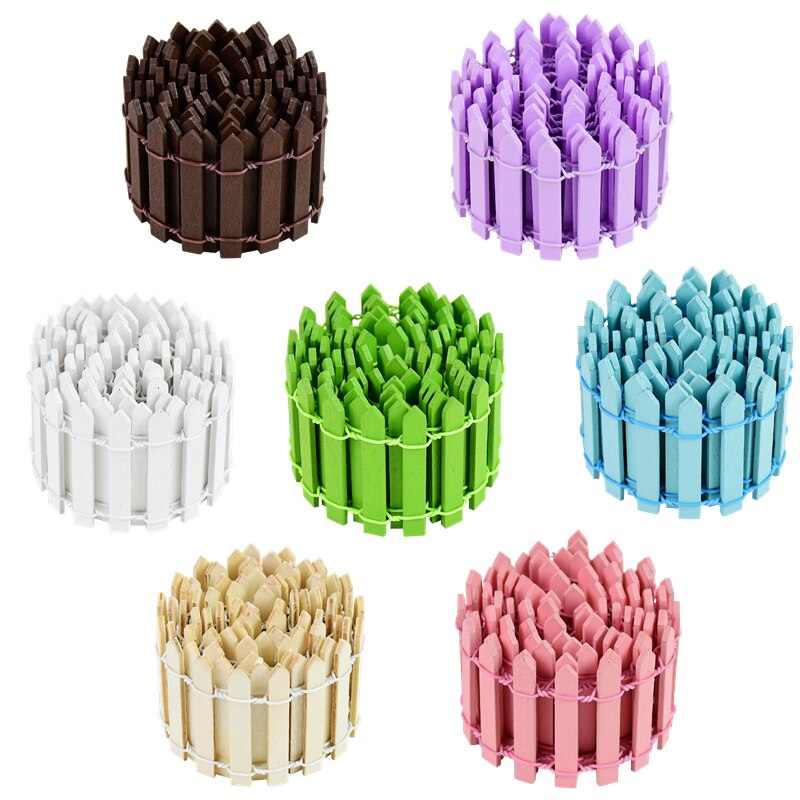 1 meter 3/5cm farebné palisády mini plot miniatúrna rozprávková záhrada mikro mini drevené remeselné domáce dekorácie