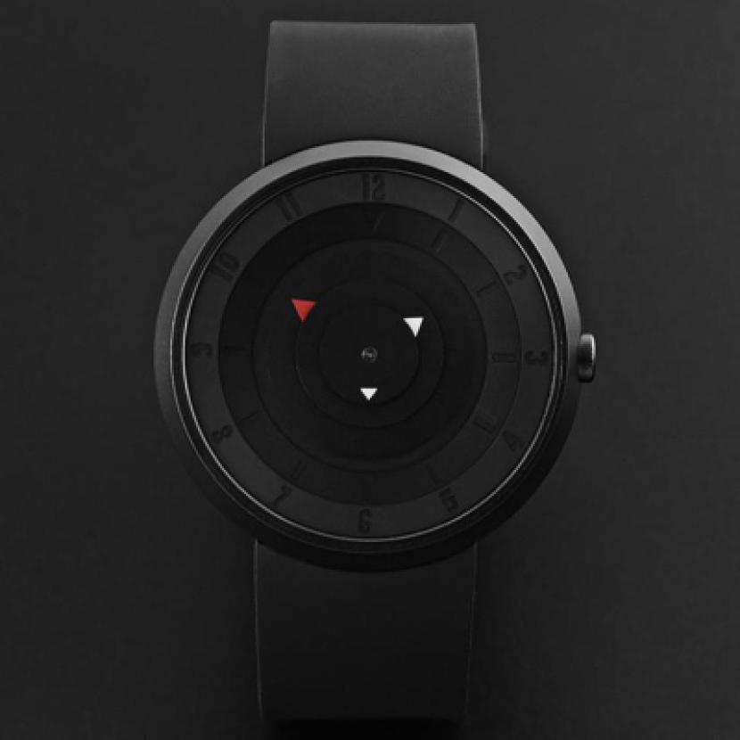 Turntable Watch Men Big Watches Black Rubber Band Quartz Wristwatches Men Sports Watches Relogio Masculino: Black