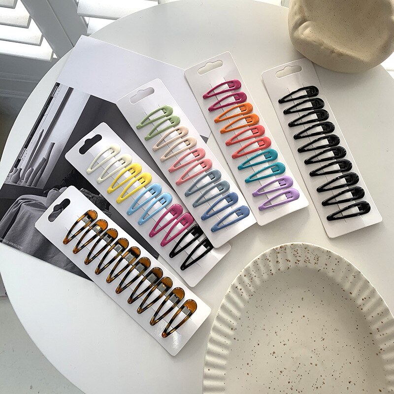 Pinzas para el pelo en forma de gota de caramelo para niña, 5cm, broche de Metal, pasadores BB, horquilla, conjunto de accesorios para el cabello para niño, 10 Uds.