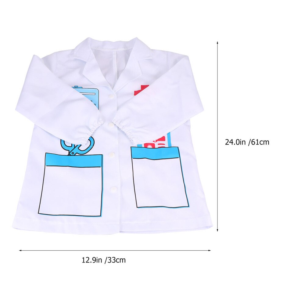 1Pc Cosplay White Gown Cosplay Therapist Role Play Kids Nurse Children Robe Gown Overall Clothes