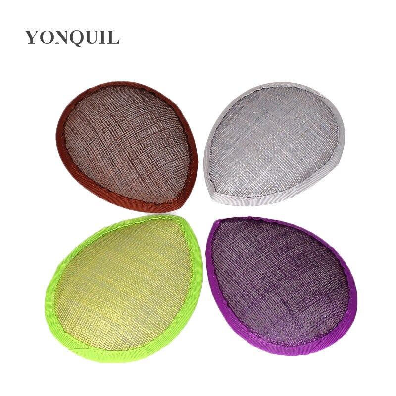 green 13CM teardrop sinamay fascinator base DIY millinery base cocktail hats handwork material party hair accessories 17 colors