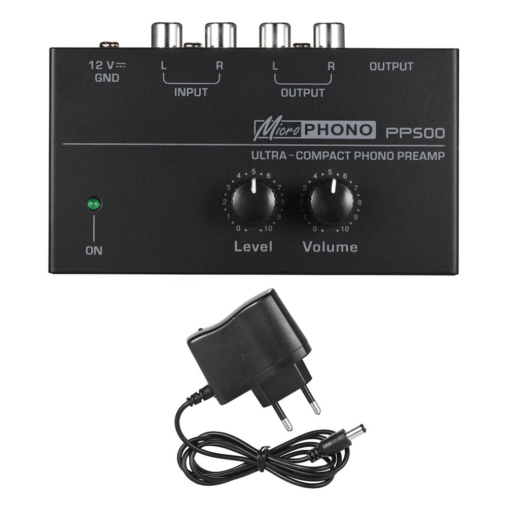 Phono Voorversterker Voorversterker Met Niveau & Volumeregeling Rca Input & Output 1/4 Accessoires: EU PLUG