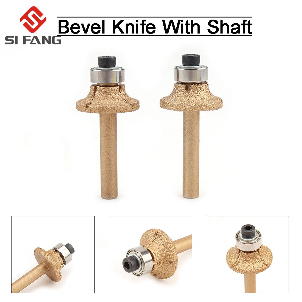 Diamond Router Bits 55 Mm Voor Glas Metalen Bullnose Steen Graniet Marmeren Plaat Rand Profiel Router Cutter Met 6 Mm ronde Schacht