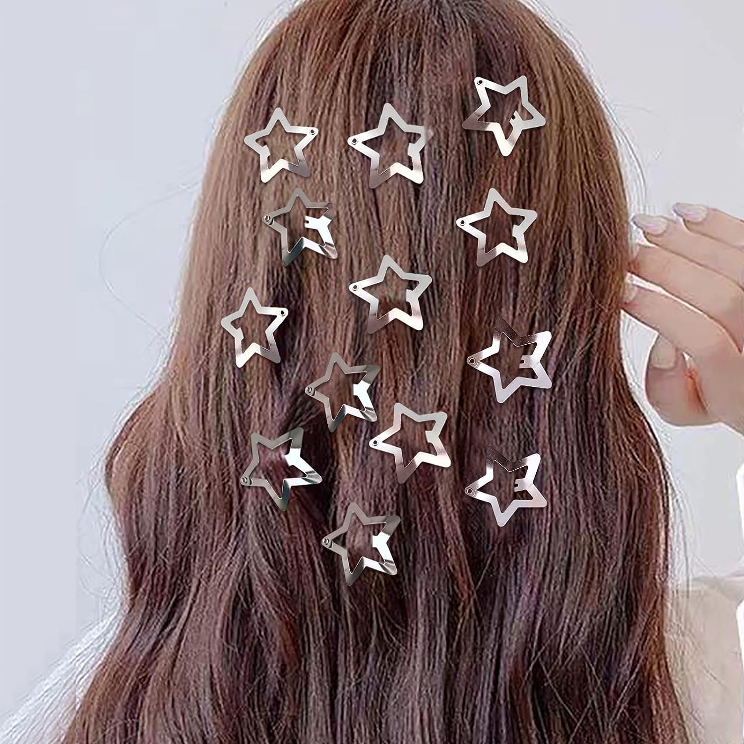 2-50 Uds. Pinzas para el cabello de estrella para niñas, estrella de filigrana, Clip a presión de Metal, pasadores de horquillas, accesorios para la cabeza