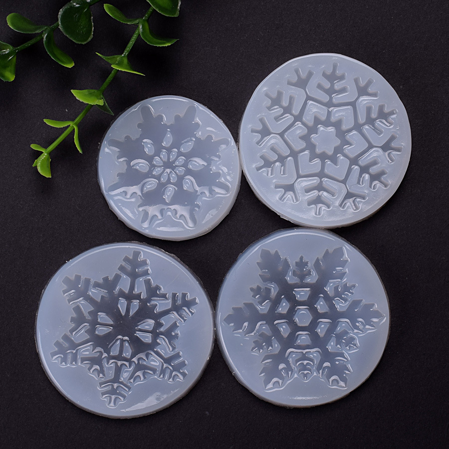 Large Snowflake Flexible Silicone Mold Christmas Cabochon Mold Resin Decoden Piece DIY Christmas Ornament Making Resin Necklace