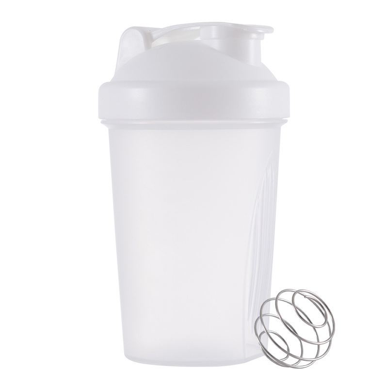 Bouteille Shaker mélangeur de 400ML, avec échelle de protéines, étanche, pour l'entraînement en poudre, tasse de mélange de Sport, bouteille d'eau: Gris clair