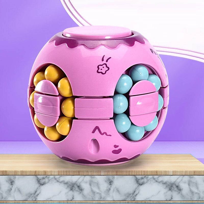 Puzzel Anti-Stress Speelgoed Magic Bean Roterende Kubus Stress Decompressie Speelgoed Volwassen Kinderen Intelligente Ontwikkeling Speelgoed: Rood