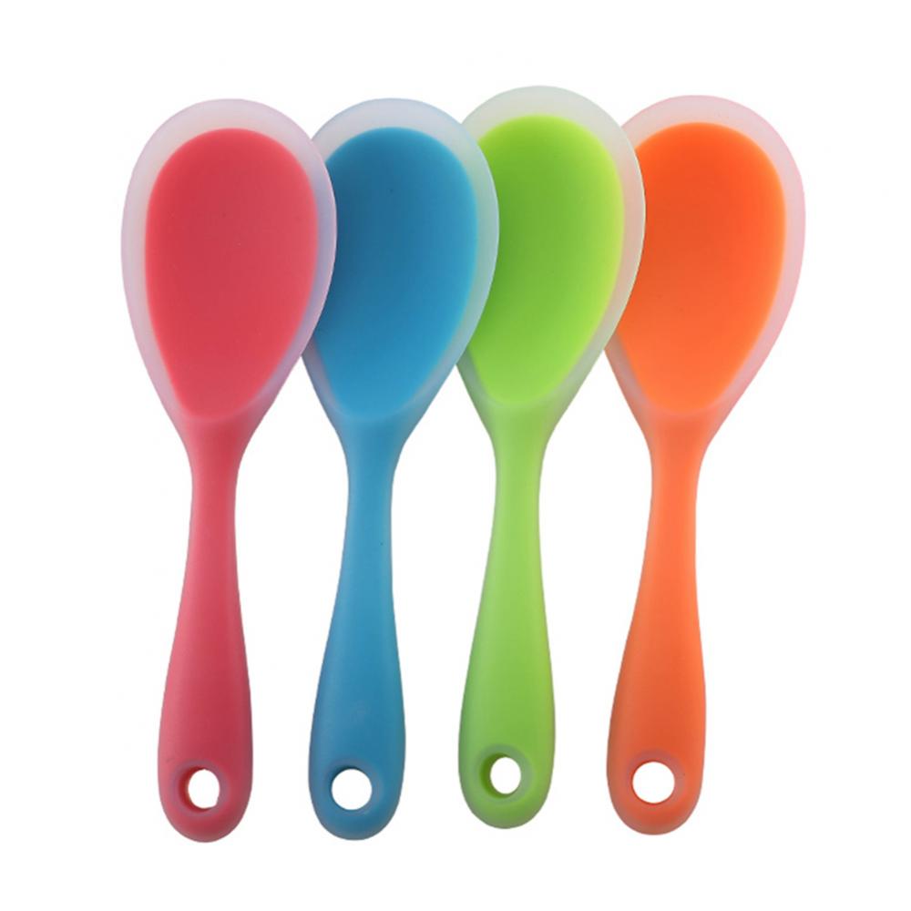 1PC Kitchen Tool Rice Server Rice Spoon No-stick Silicone Rice Shovel Spoon Cooking Scoop Baking Tool Kitchen