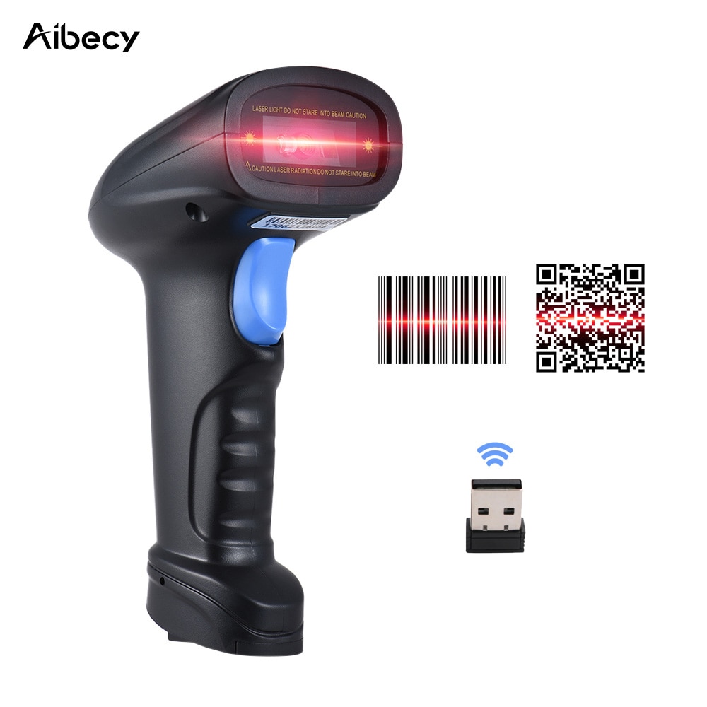 Aibecy Handheld 2.4G Draadloze 1D/2D/Qr Barcode Scanner Bar Code Reader Met Usb Ontvanger 4000 Code opslag Capaciteit Voor Pos Pc