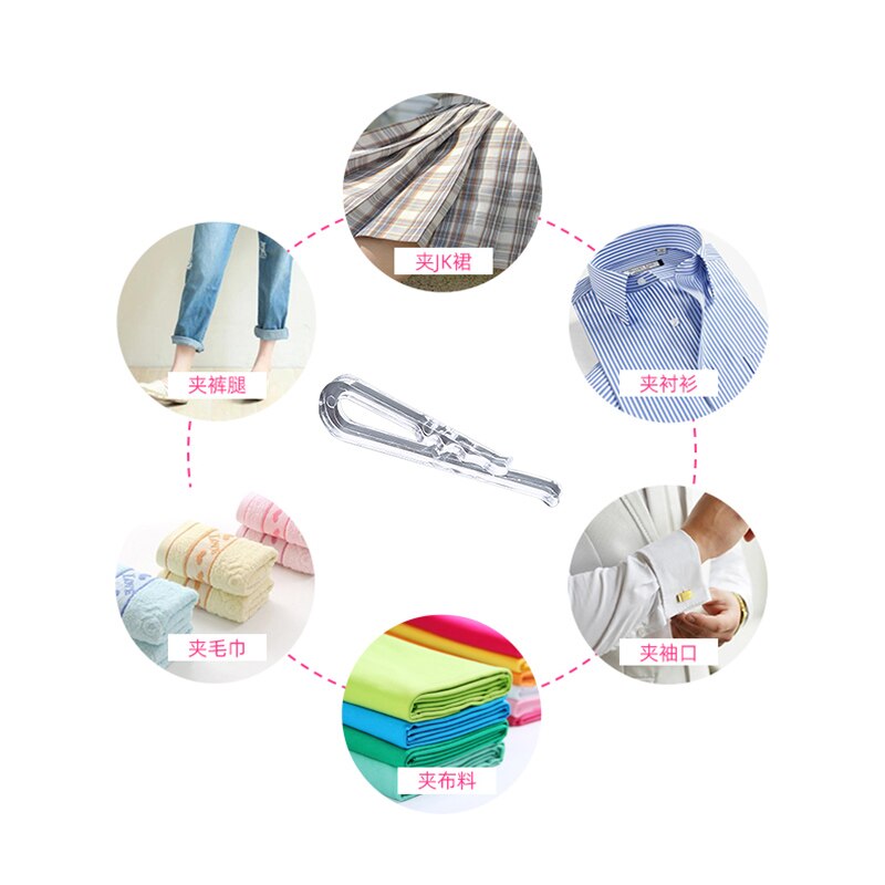 100 st klädklämma genomskinlig plasttandad förpackningsklämma fast klämma skjortkjol multifunktionella klämtillbehör