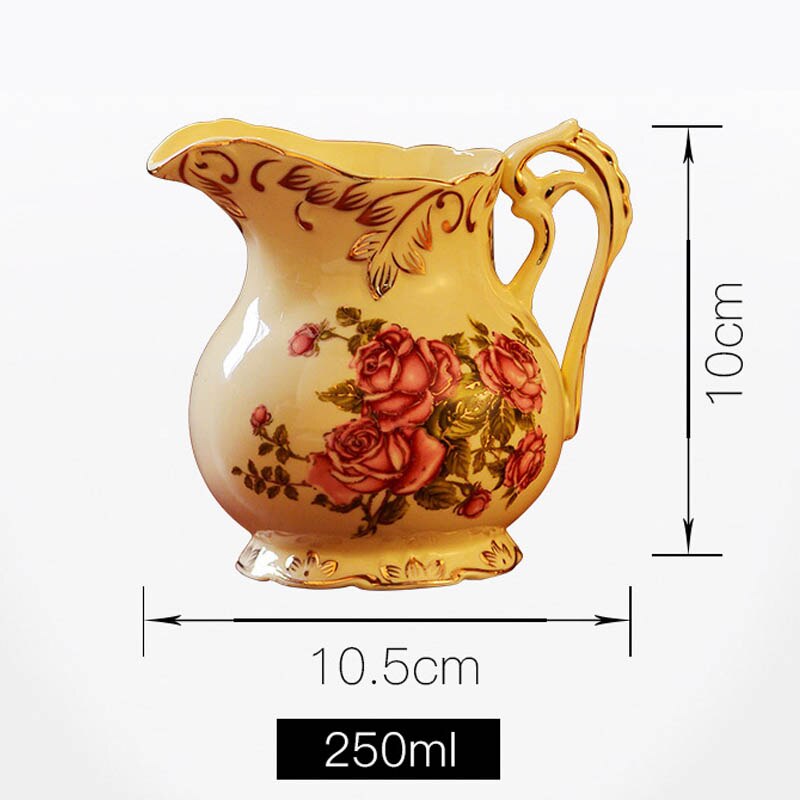 Cuenco de azúcar de porcelana de marfil YeFine, jarra de leche de cerámica, recipientes de almacenamiento de alimentos, herramientas de cocina, accesorios de café y té, flor rosa