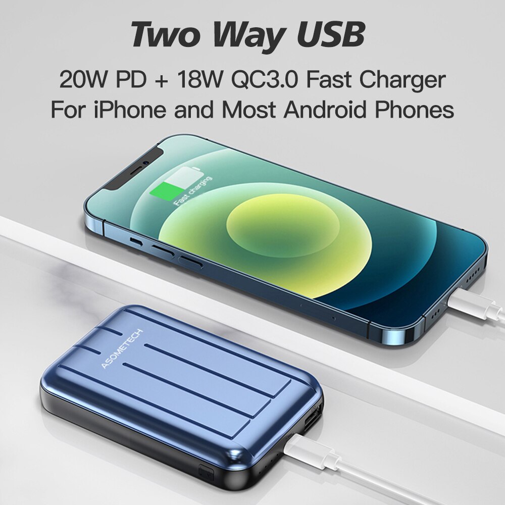 15W kabellos magnetisch Energie Bank für iPhone 12 Profi Max Mini QC 3,0 20W PD USB C Typ C Schnelle Ladung Extrenal Batterie Ladegerät