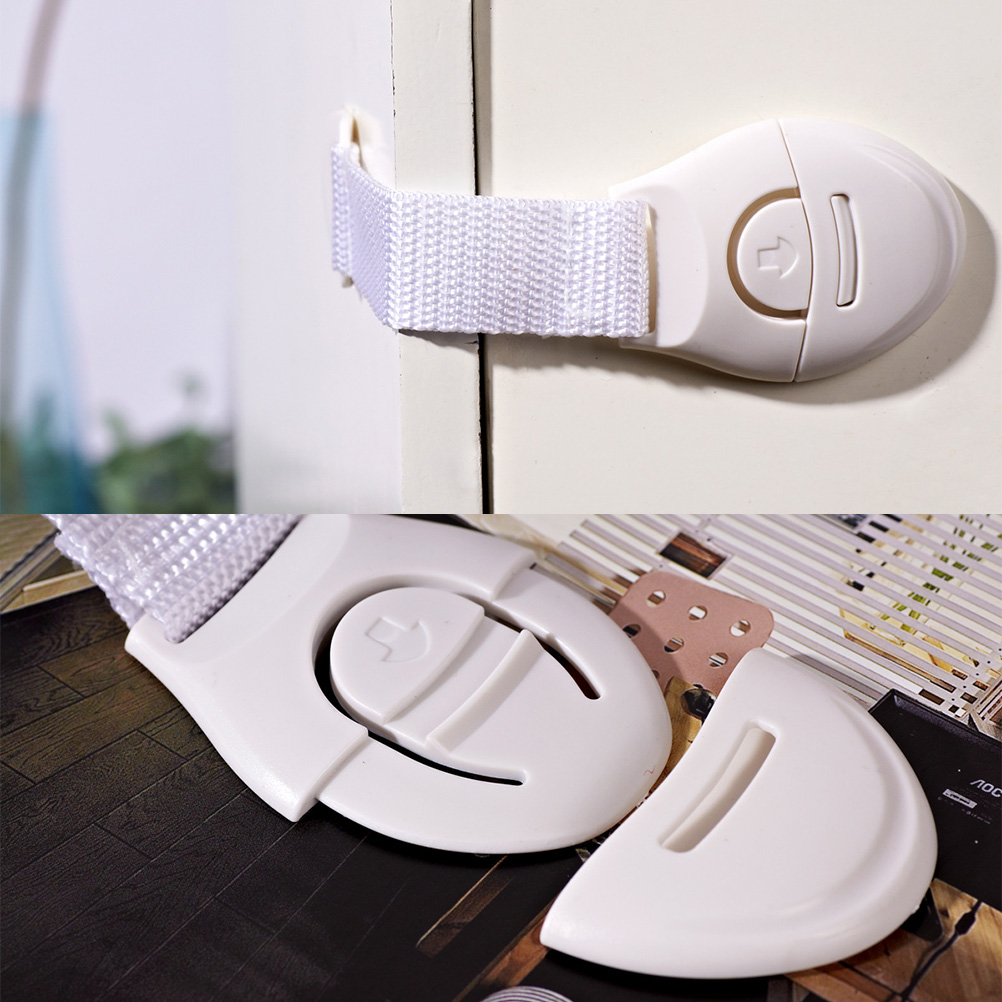 5 Pcs Kids Cabinet Door Drawers Safety Locks Refrigerator Locks Children Safety Protection Security Locks Straps Protector #40