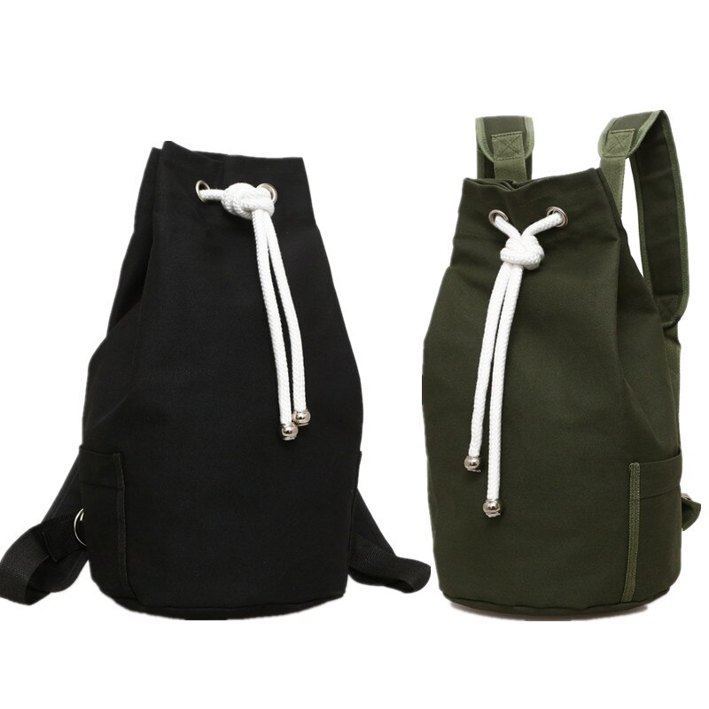 Outdoor Sport Basketball Bag Canvas Large Capacity Bucket Bag Football Balls Pack Black Mens Backpack J761420
