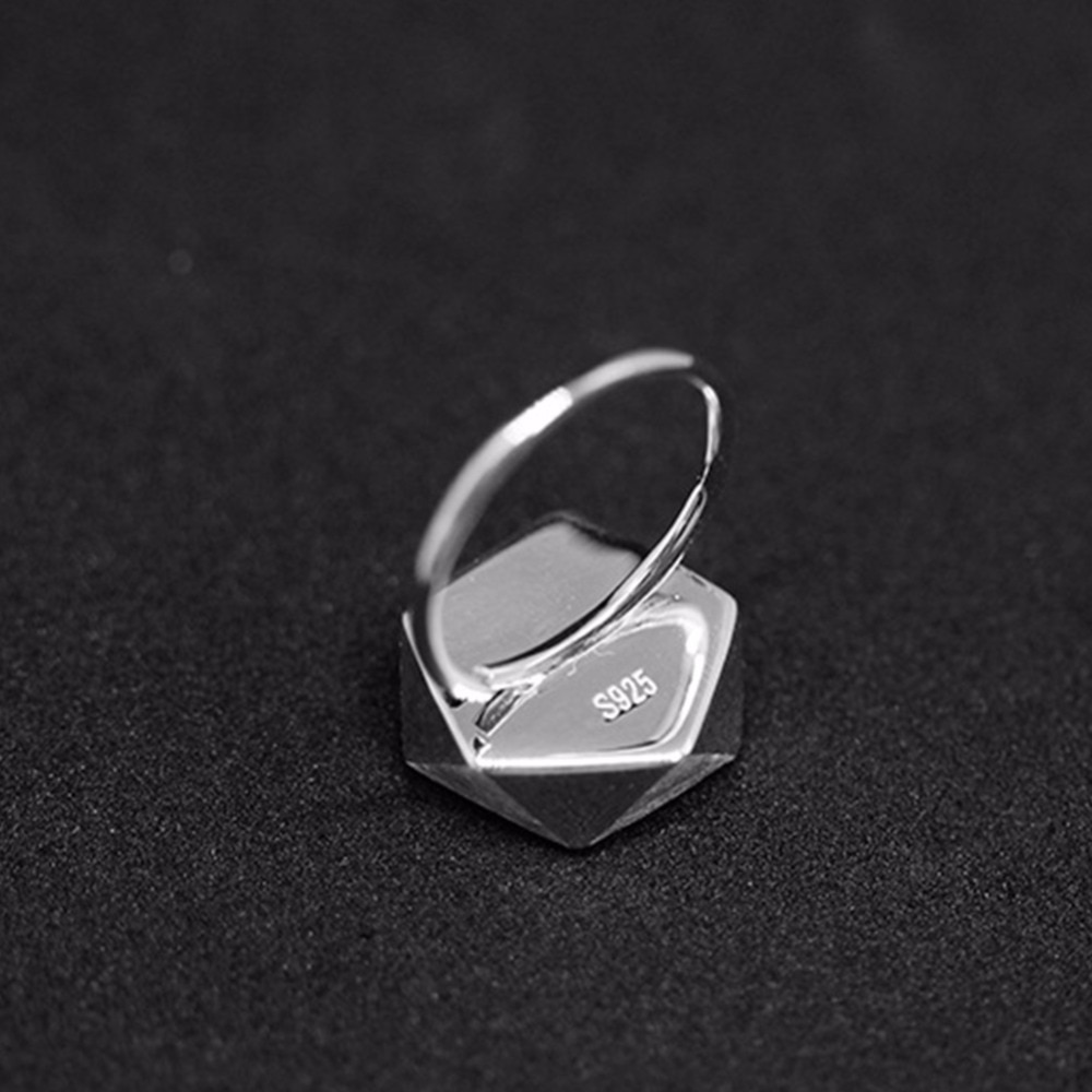 Lotus Fun Real 925 Sterling Silver North European Style Geometric Angles Fine Jewelry Rings for Women