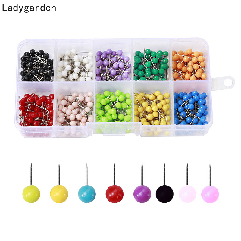 500Pcs 4Mm Mini Push Pins Ronde Bal Head Kaart Kopspijkers Met Roestvrij Punt Voor Kantoor Thuis Ambachten Diy markering Push Pins
