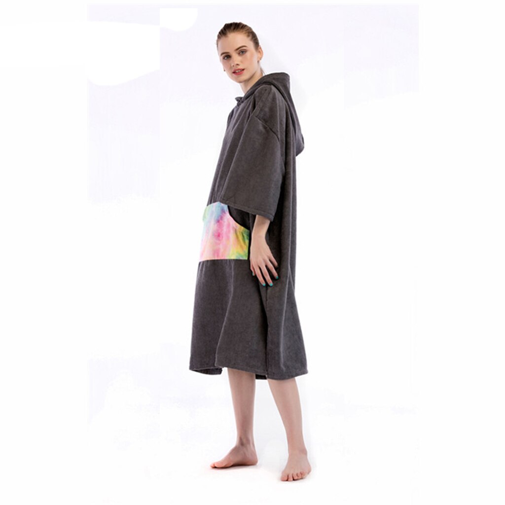 Albornoz de microfibra absorbente para Surf, ropa de playa y piscina de secado rápido, Poncho con capucha, albornoz, toallas de baño para hombres y mujeres