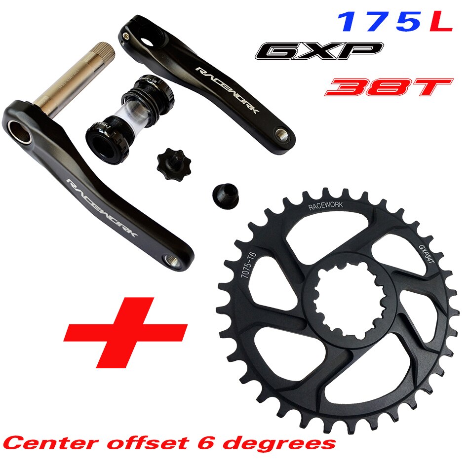 Racework Bicycle Crank MTB Bike GXP Curve Aluminium alloy with floor Curve 170/175 crank plate 30T 32 T 34 T 36 T 38 T: 175 GXP38T 6degrees
