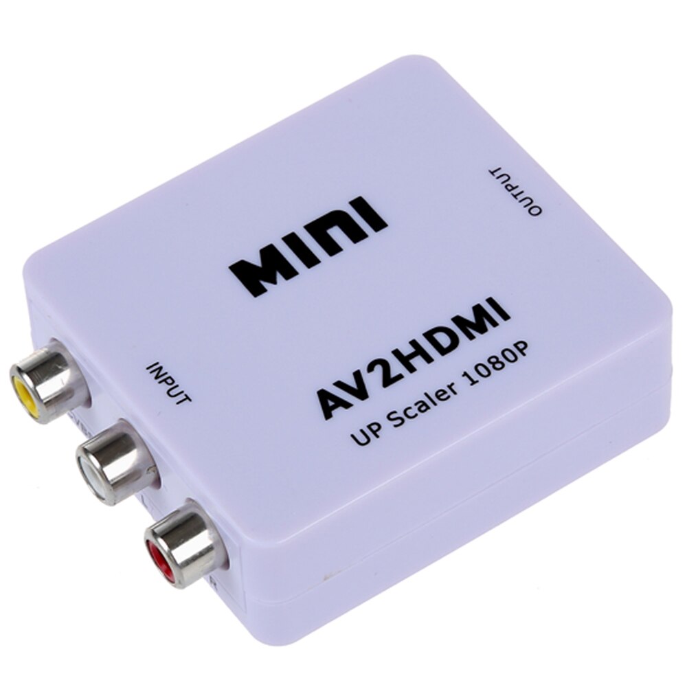 AV to HDMI converter adapter, convert RCA AV interface TV, Set top box game box to HDMI format show HDMI TV display directly.