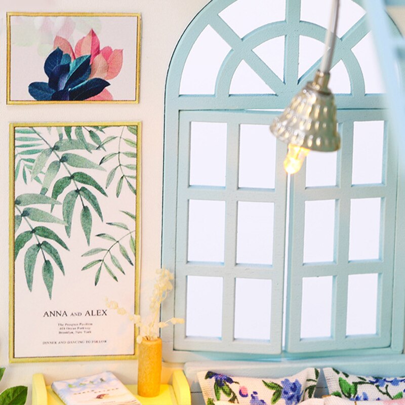 DIY miniaturowy domek Roombox 3D drewniany domek dla lalek zestawy zabawki dla dzieci mini Model budynku meble robić domku dla lalek prezent na boże narodzenie