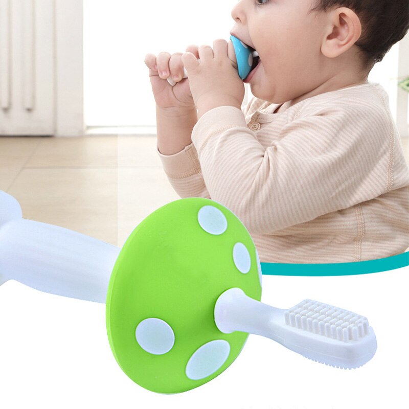 1Pcs Milk teeth brush Fixed gear Baby Silica gel Toothbrush Training