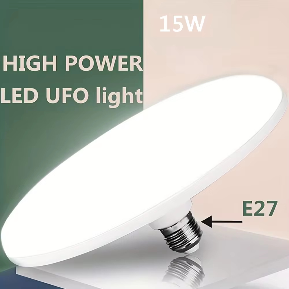 Żarówka LED AC 220v E27 Podstawa Domowa Lampa Energooszczędna 15W Oświetlenie Wewnętrzne Latający Spodek Światło 6500k Lampa Sufitowa Światło Garażowe