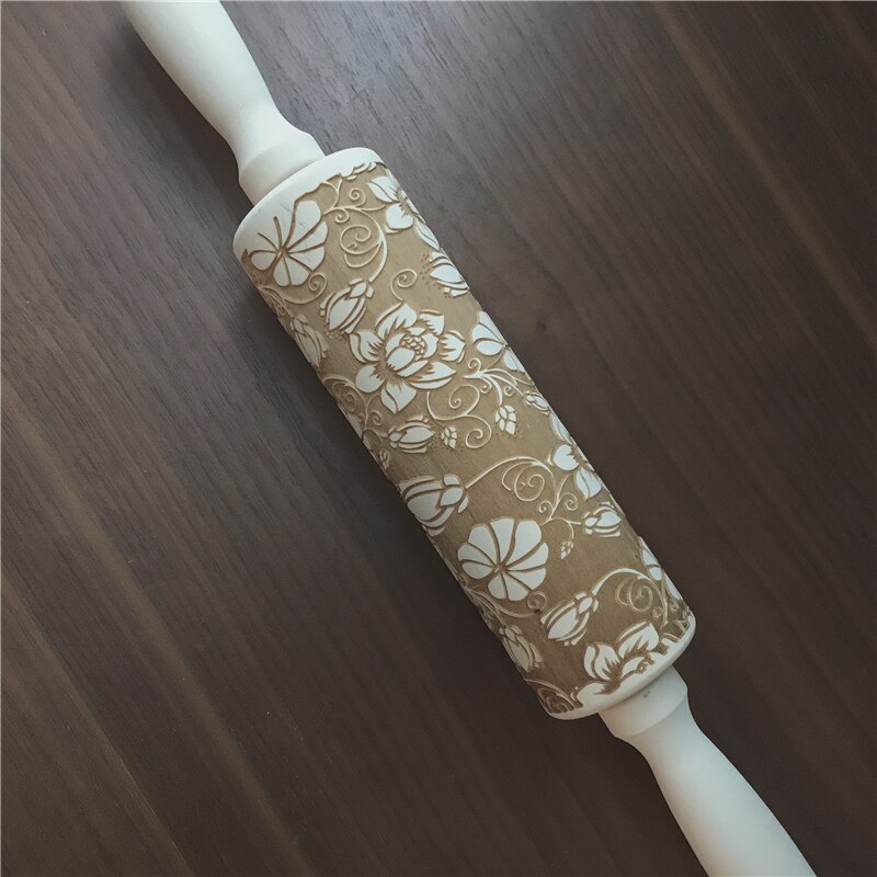 Weihnachten Hirsch Holz rollen Stift Präge Backen Kekse Keks Fondant Kuchen Teig Gemusterten Walze Schneeflocke