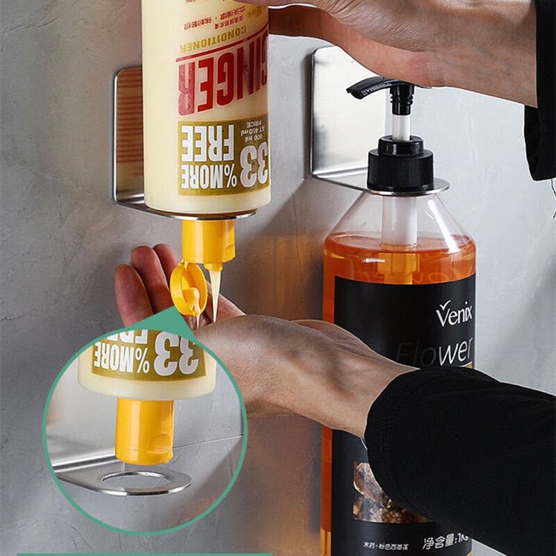 Badkamer Planken Zwart/Chrome Rvs Gel Zeep Douche Dispenser Fles Keuken Houder Opknoping Opbergrek Accessoires