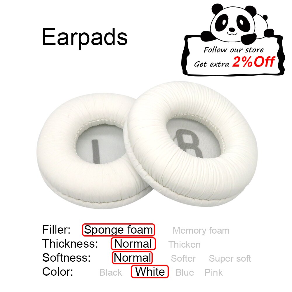 Ear Pads For Sennheiser HD25 HD25II Headphone Earpads Replacement Headset Ear Pad PU Leather: White Earpads