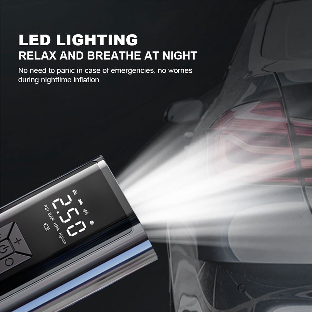 Tire Inflator LED Display Portable Air Pump Intelligent Rechargeable Air Pump Wireless for Vehicle Motorcycle for Car Tyre Balls